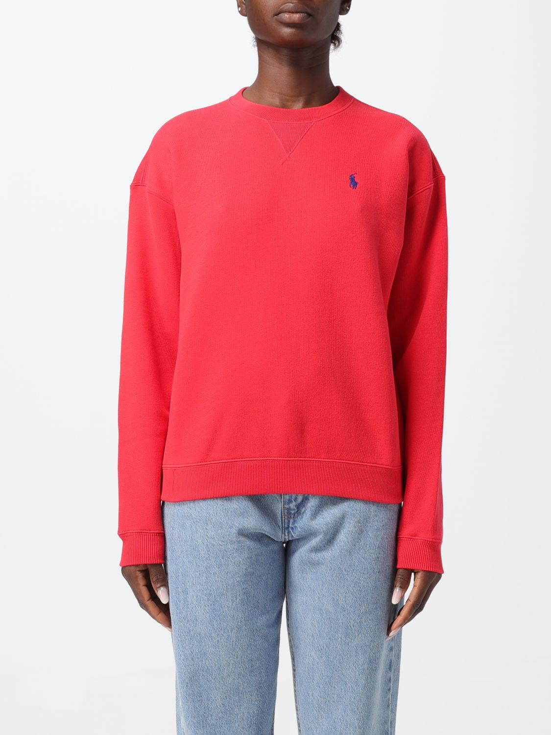 Shop Polo Ralph Lauren Sweatshirt  Woman Color Strawberry