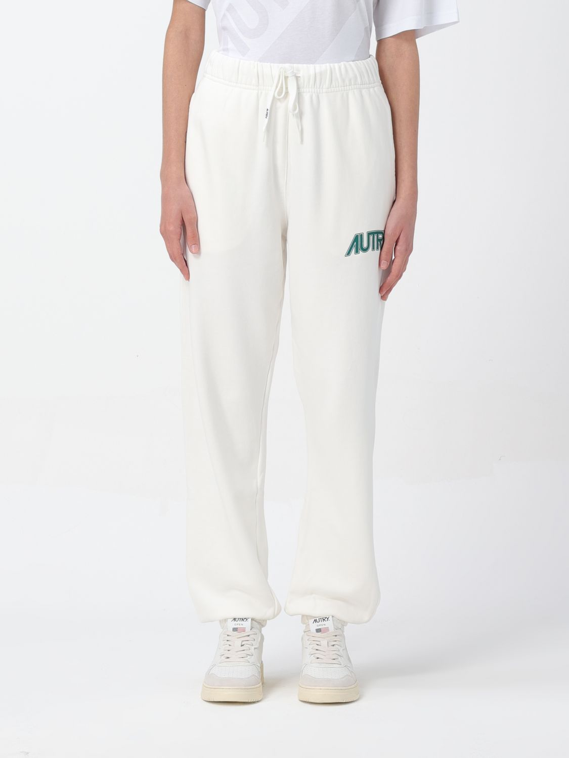 Shop Autry Pants  Woman Color White