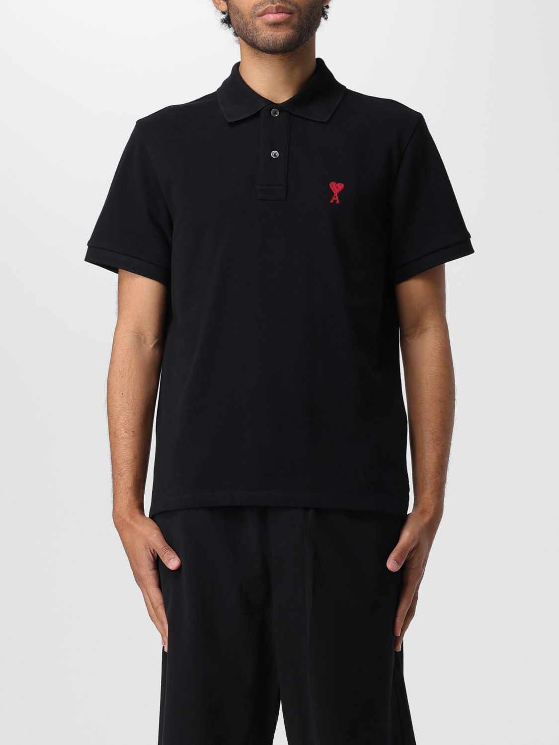 Shop Ami Alexandre Mattiussi Polo Shirt Ami Paris Men Color Black