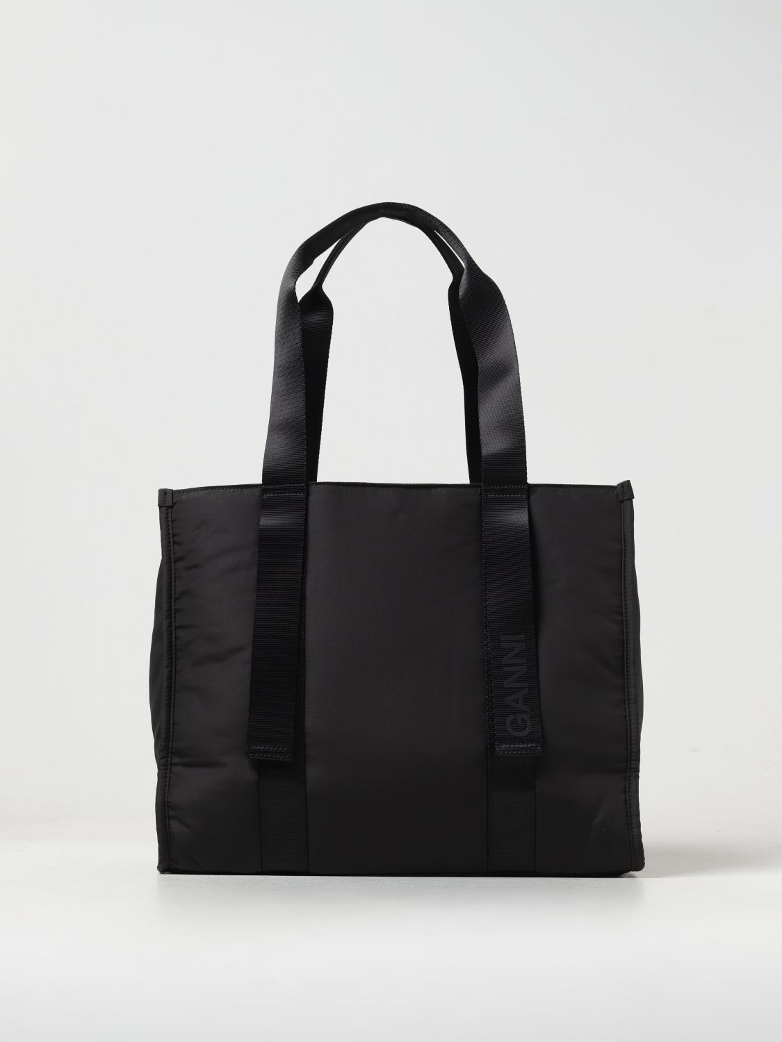 Shop Ganni Tote Bags  Woman Color Black