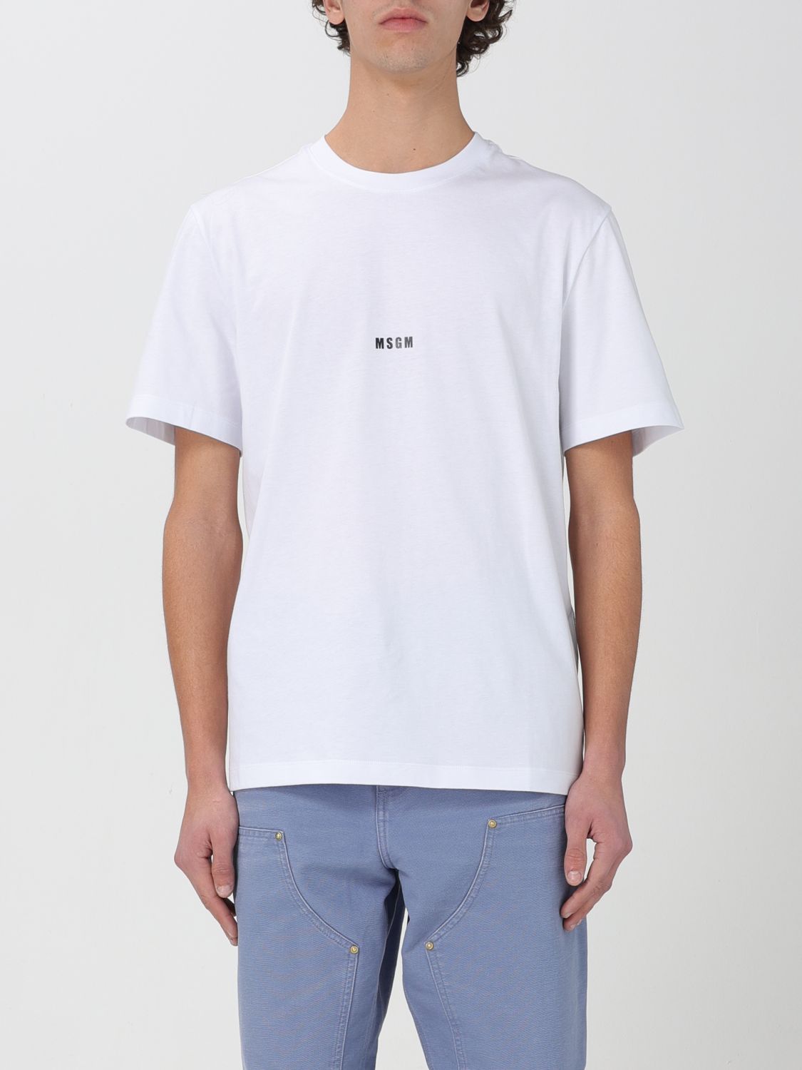 Shop Msgm T-shirt  Men Color White