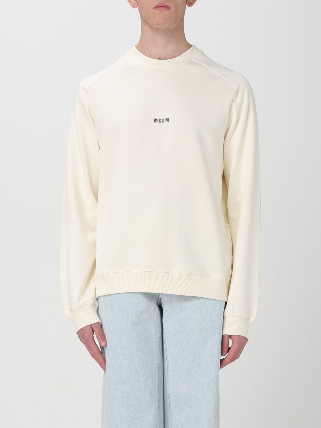 Shop Msgm Sweatshirt  Men Color Ivory