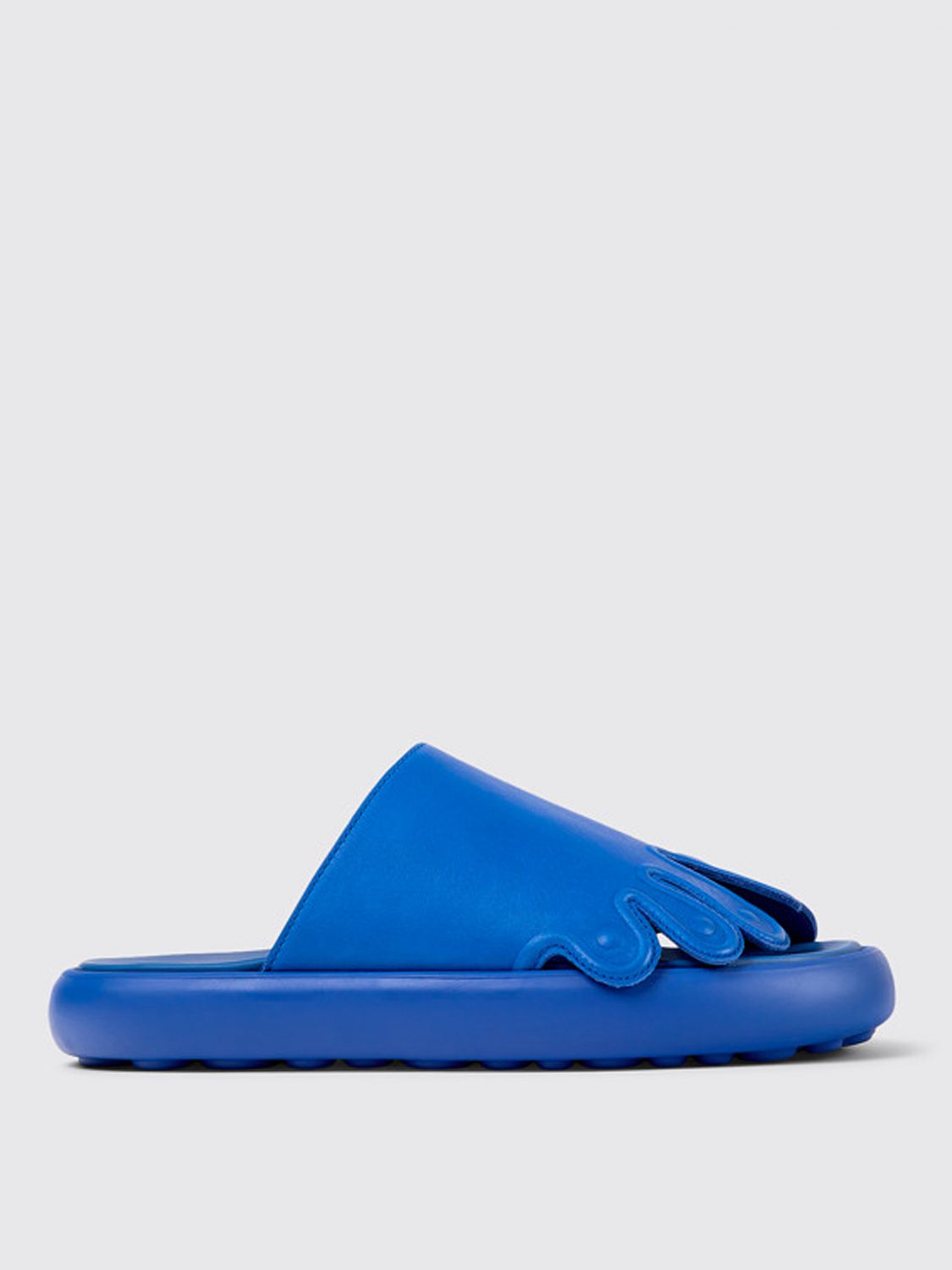 Camperlab Pelotas Flota Toes-shaped Leather Slides In Blue
