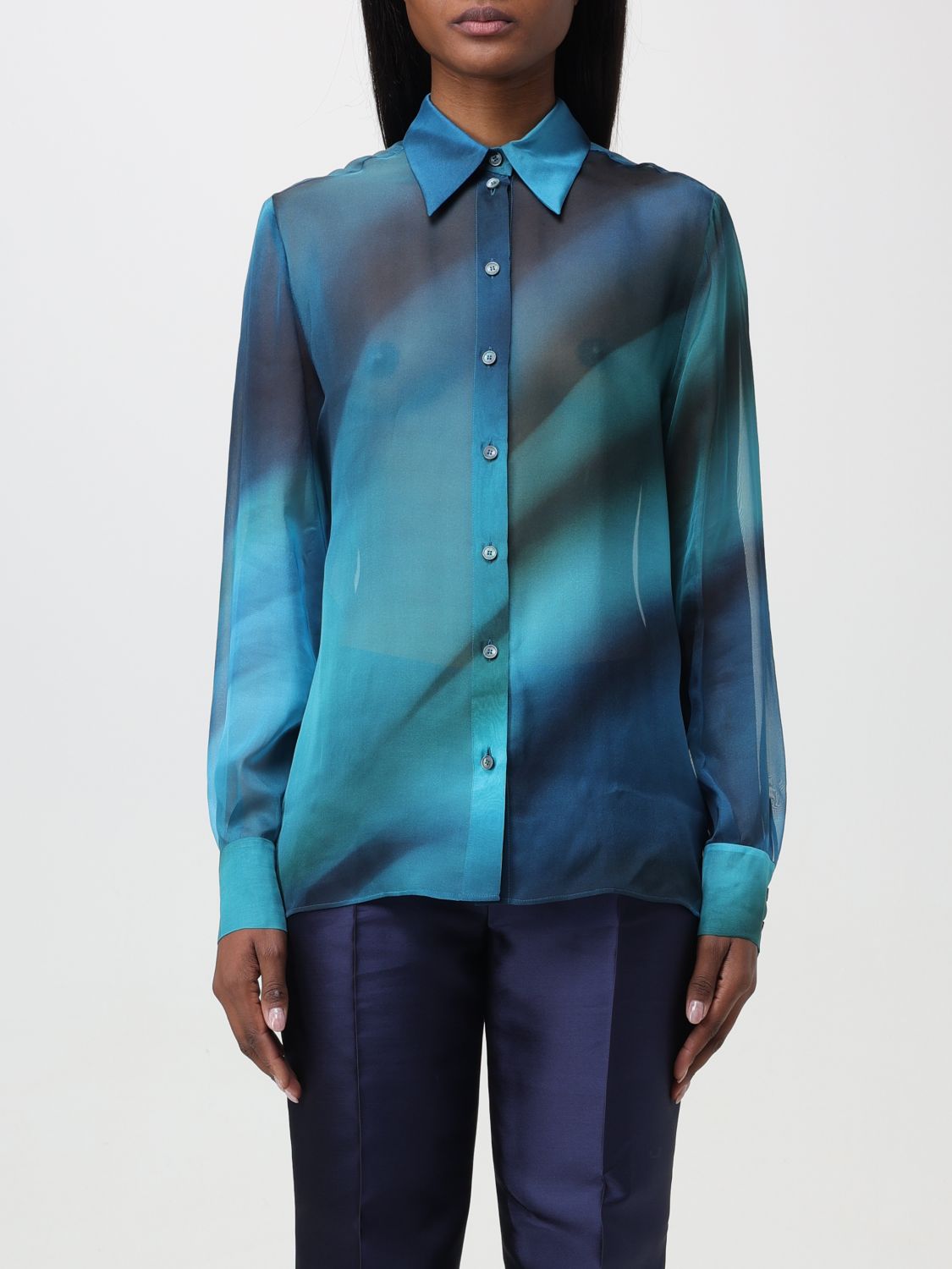 Shop Alberta Ferretti Shirt  Woman Color Blue