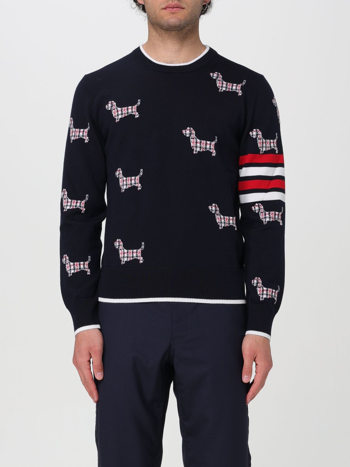 Shop Thom Browne Sweater  Men Color Blue