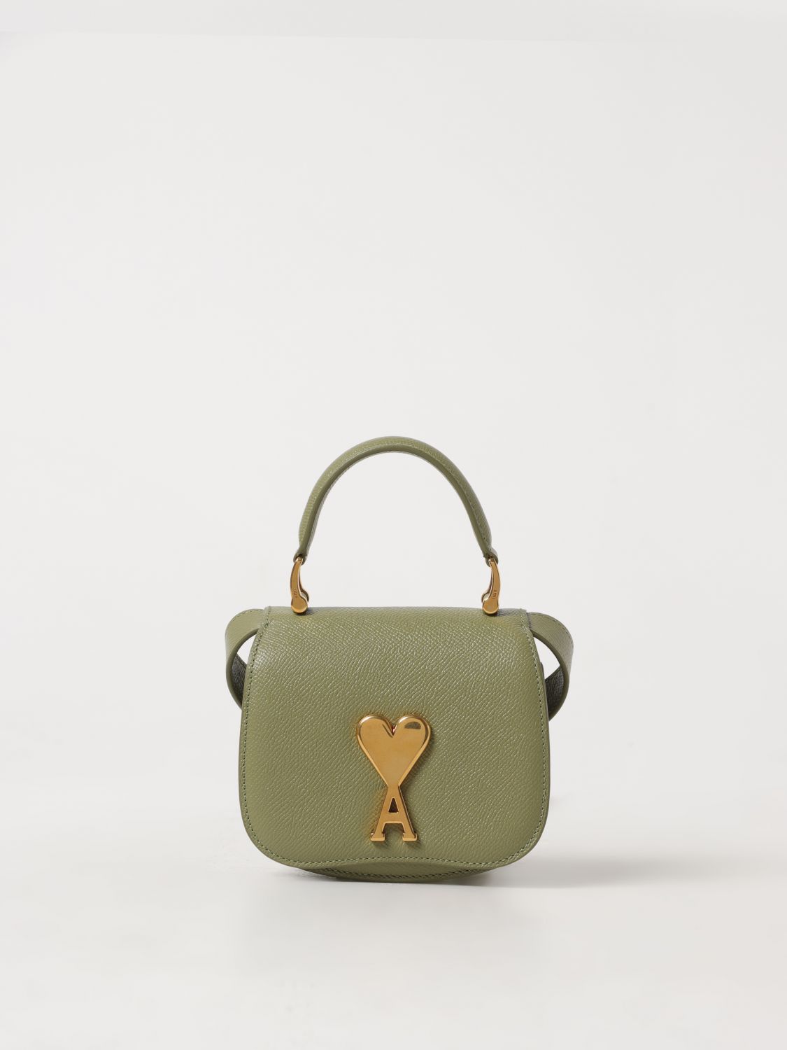 Shop Ami Alexandre Mattiussi Mini Bag Ami Paris Woman Color Green