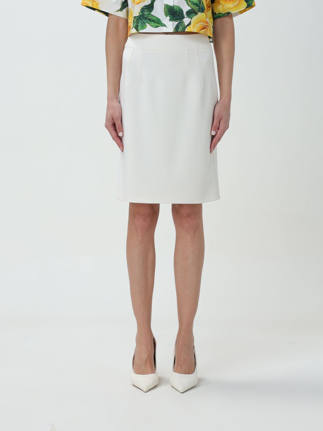 Shop Dolce & Gabbana Skirt  Woman Color White