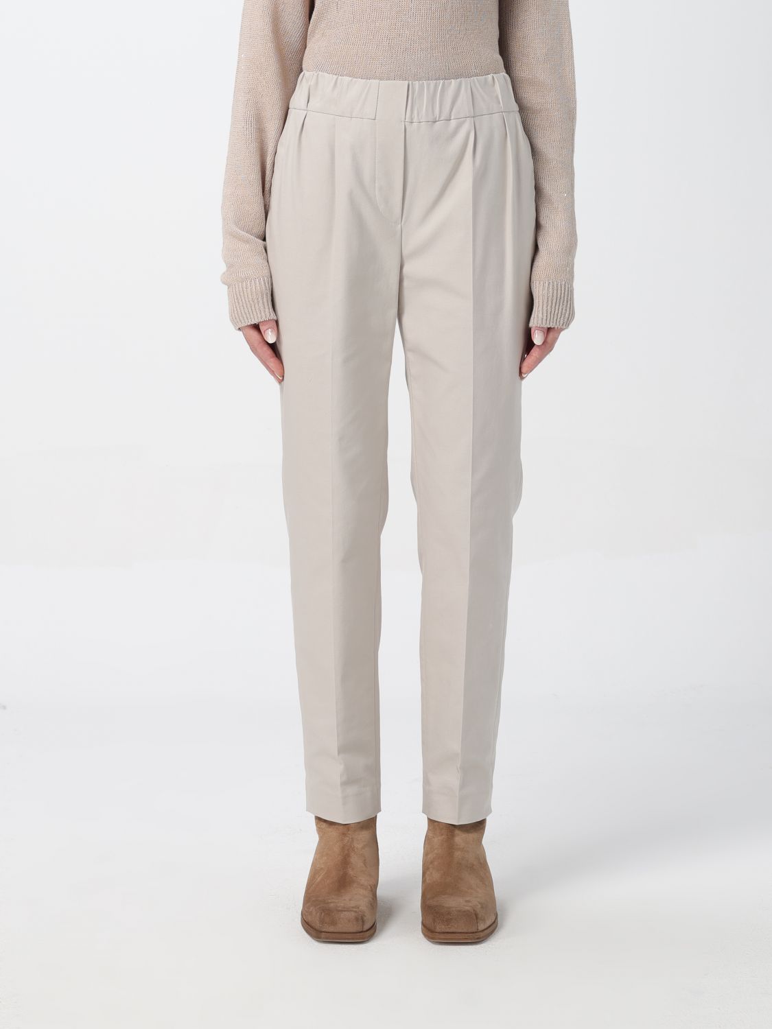 Shop Brunello Cucinelli Pants  Woman Color Grey