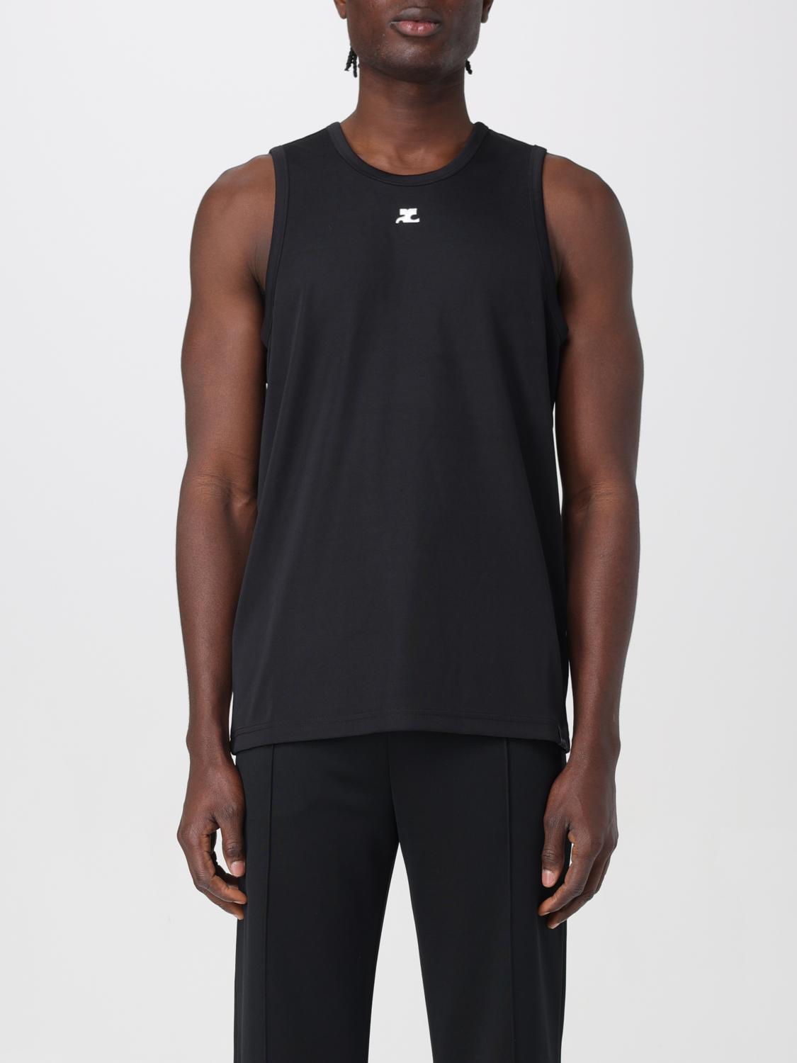 Shop Courrèges Tank Top  Men Color Black In Schwarz