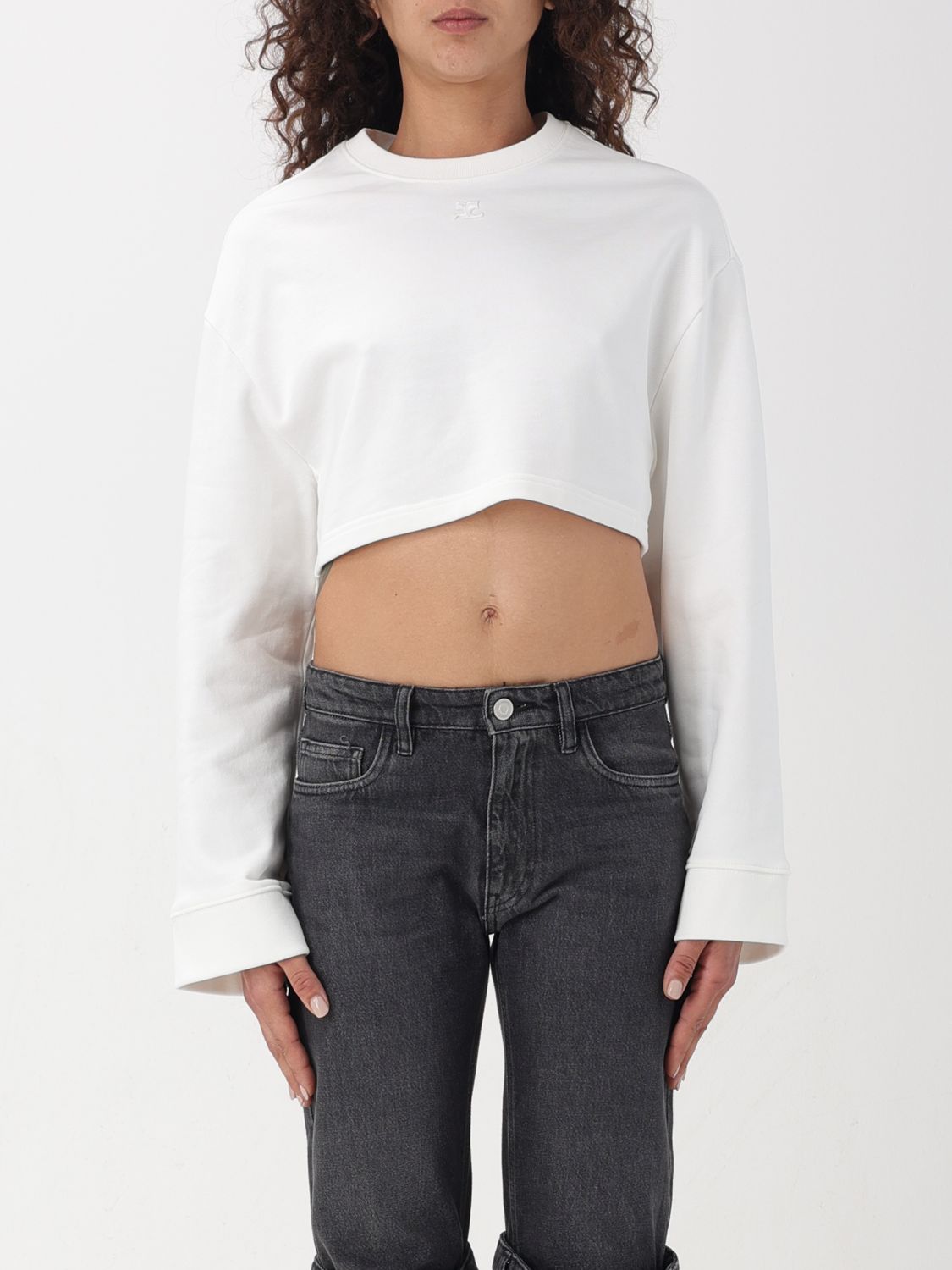 Shop Courrèges Sweatshirt  Woman Color White