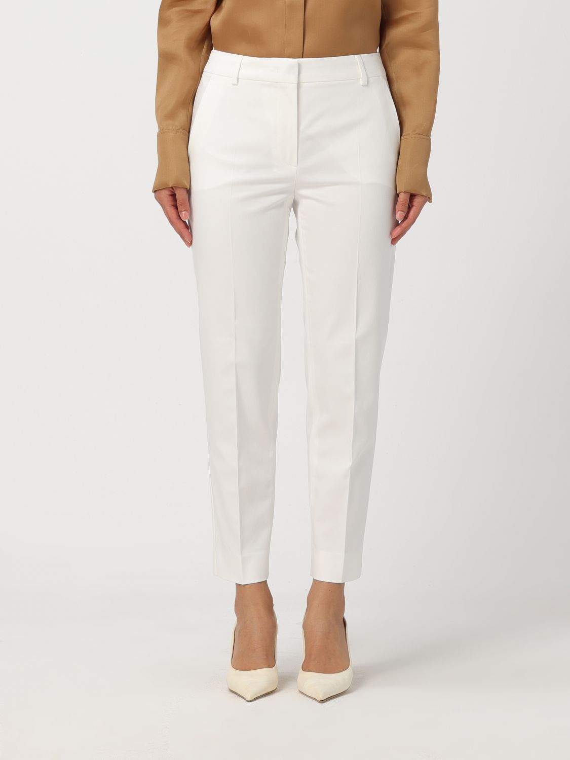 Shop Max Mara Pants  Woman Color White