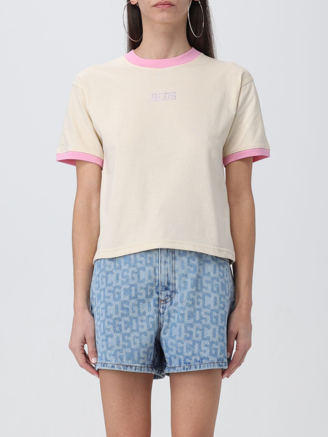GCDS T恤 GCDS 女士 颜色 粉色,F23520010