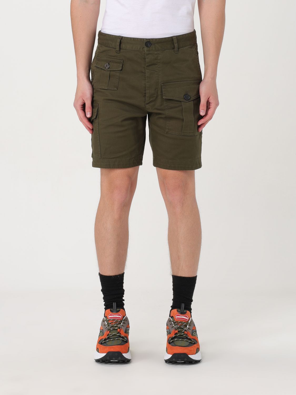 Dsquared2 Cargo Style Shorts Featuring Multiple Pockets In Green