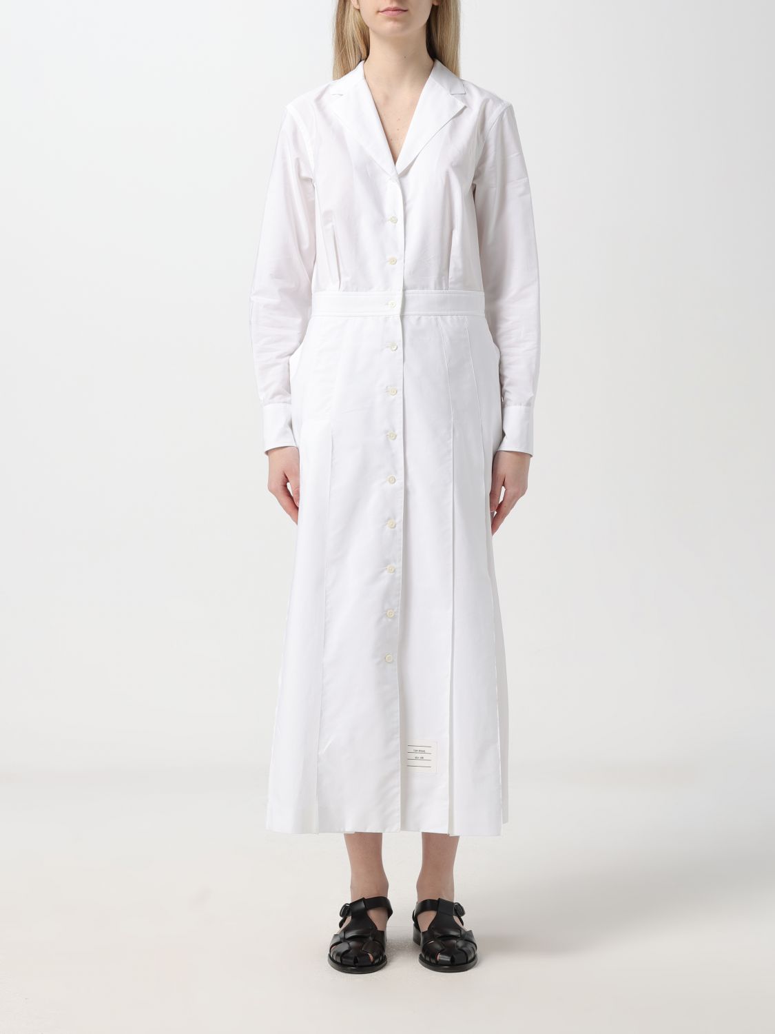 Shop Thom Browne Dress  Woman Color White In 白色