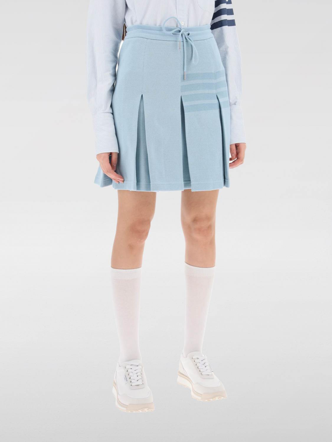 THOM BROWNE SKIRT THOM BROWNE WOMAN COLOR GNAWED BLUE F23767011