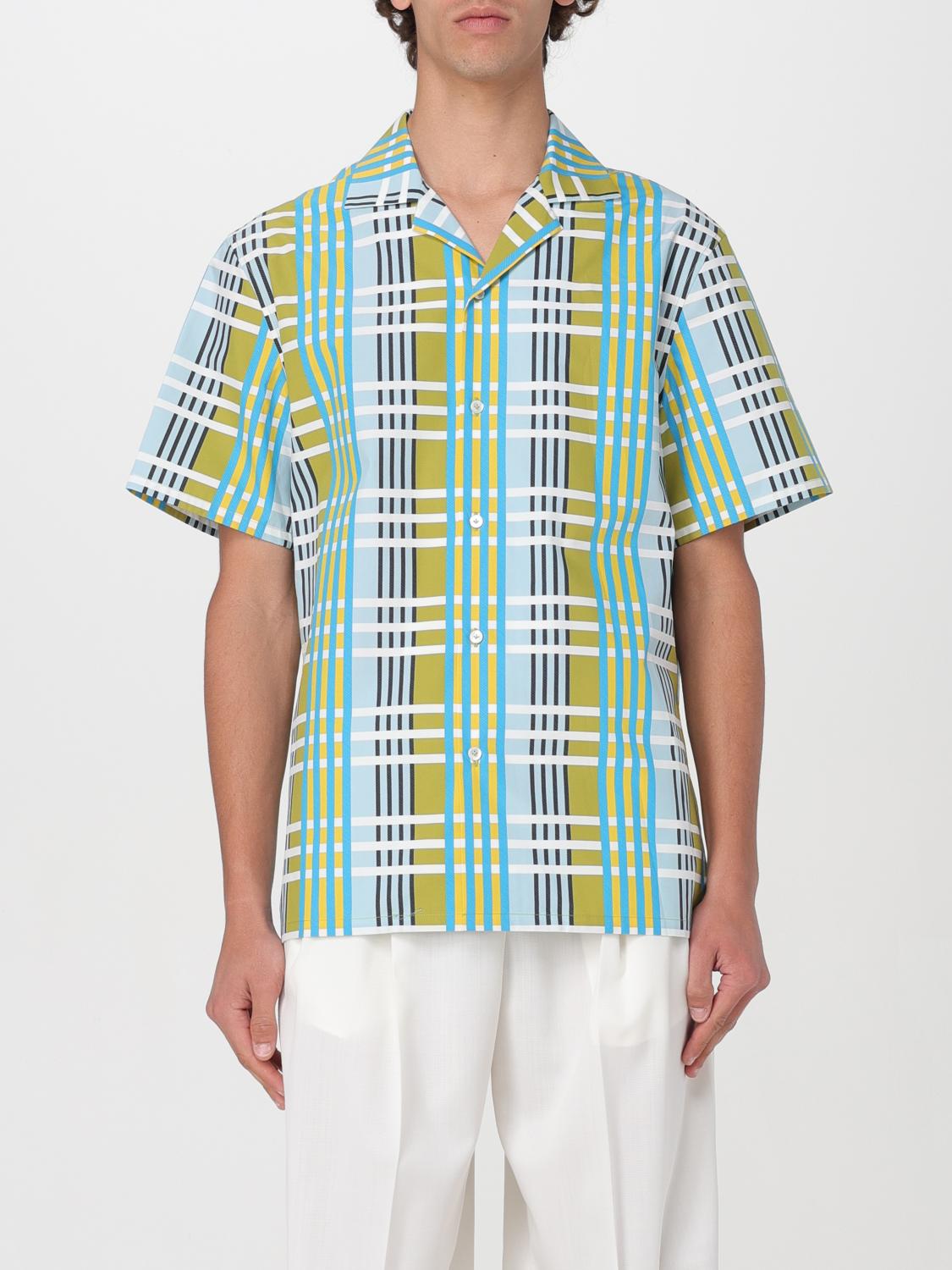 Tシャツ・カットソー LANVIN PRINTED BOWLING SHIRT (RMSI00195908P24 210 BUDGIE) Lanvin Cotton Printed Bowling Shirt In Budgie | ModeSens