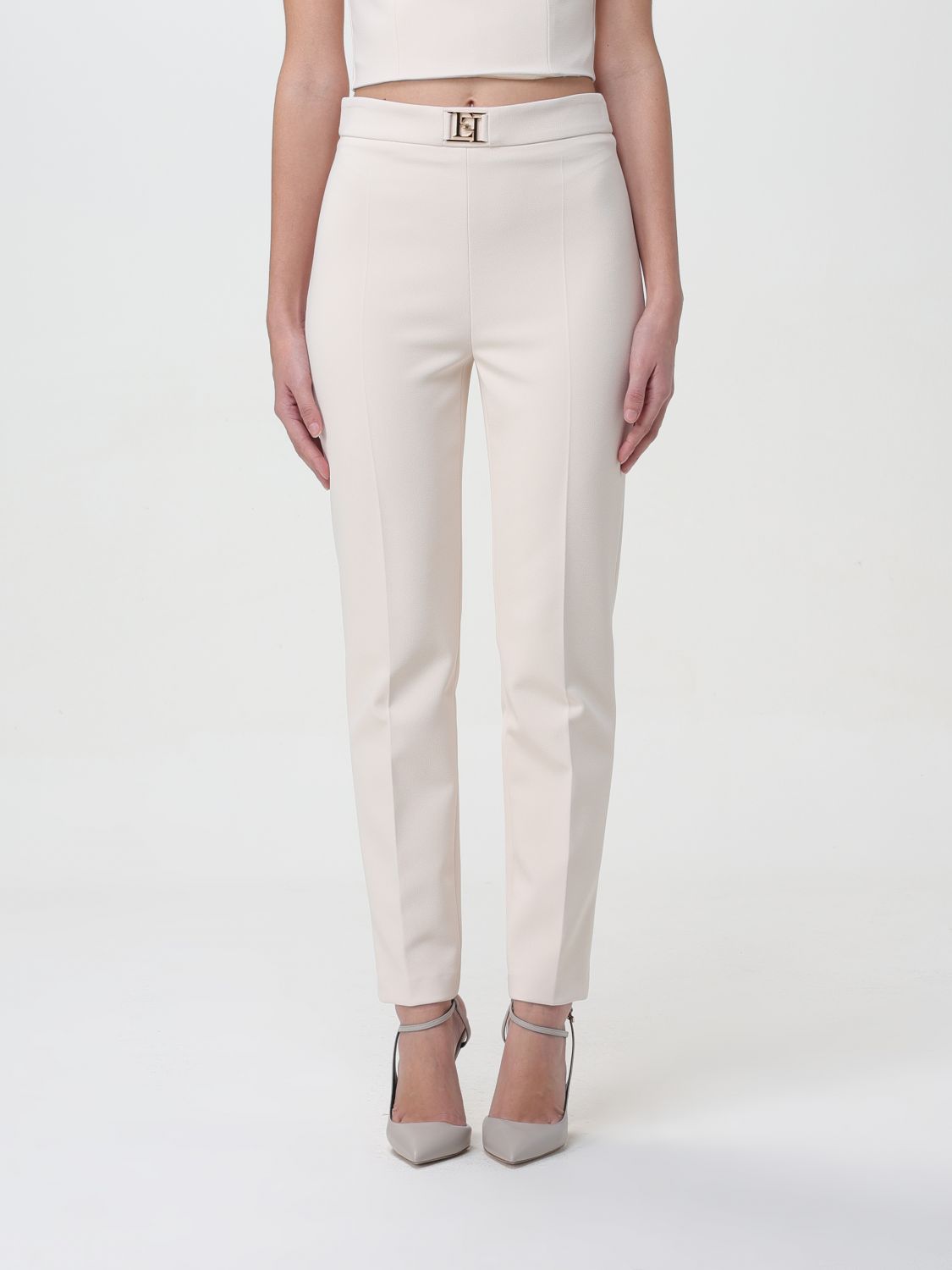 Shop Elisabetta Franchi Pants  Woman Color White