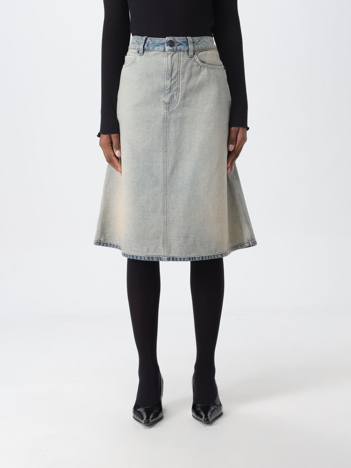 Shop Balenciaga Skirt  Woman Color Denim