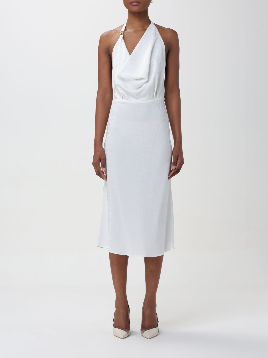 Elisabetta Franchi Dress  Woman Color Ivory In Ivory