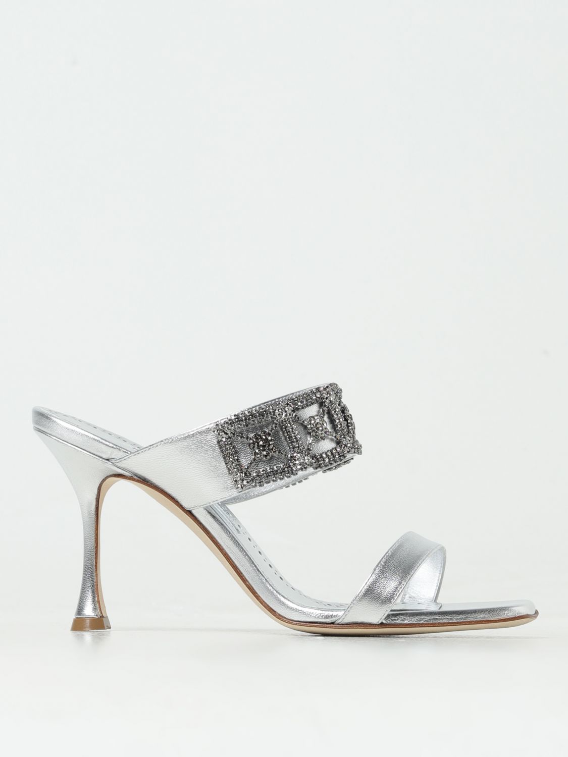 heeled sandals manolo blahnik woman colour silver