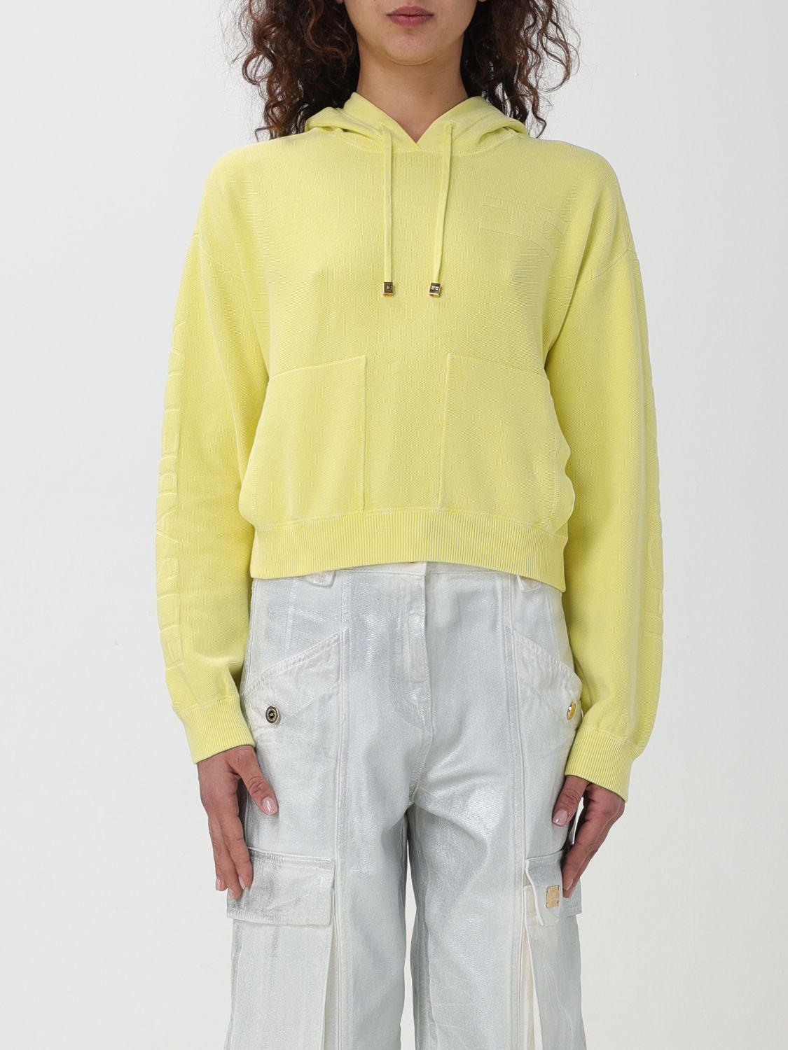 Shop Elisabetta Franchi Sweatshirt  Woman Color Yellow