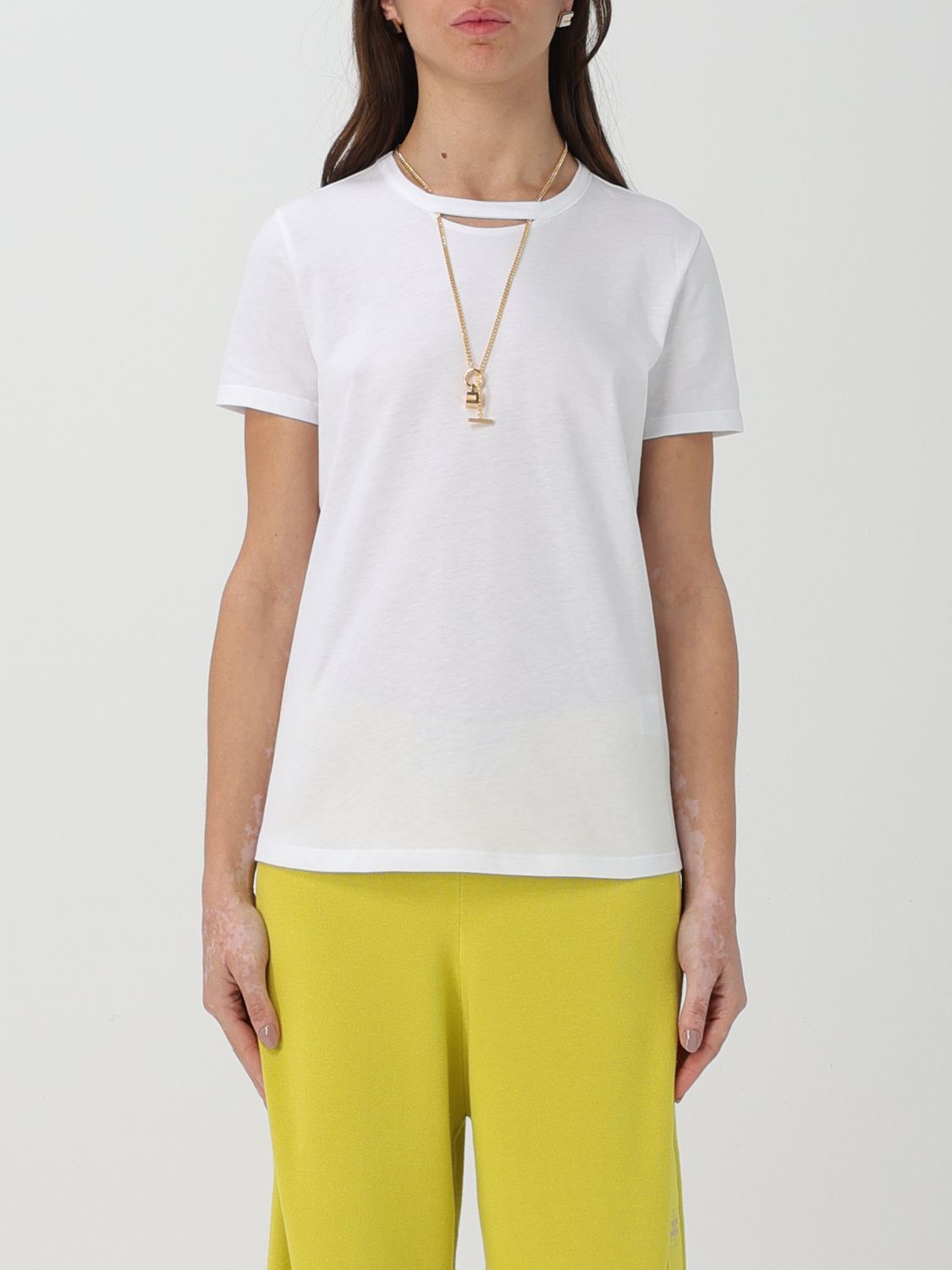 Shop Elisabetta Franchi T-shirt  Woman Color White