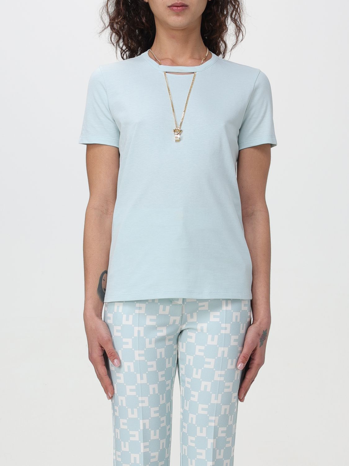 Shop Elisabetta Franchi T-shirt  Woman Color Water