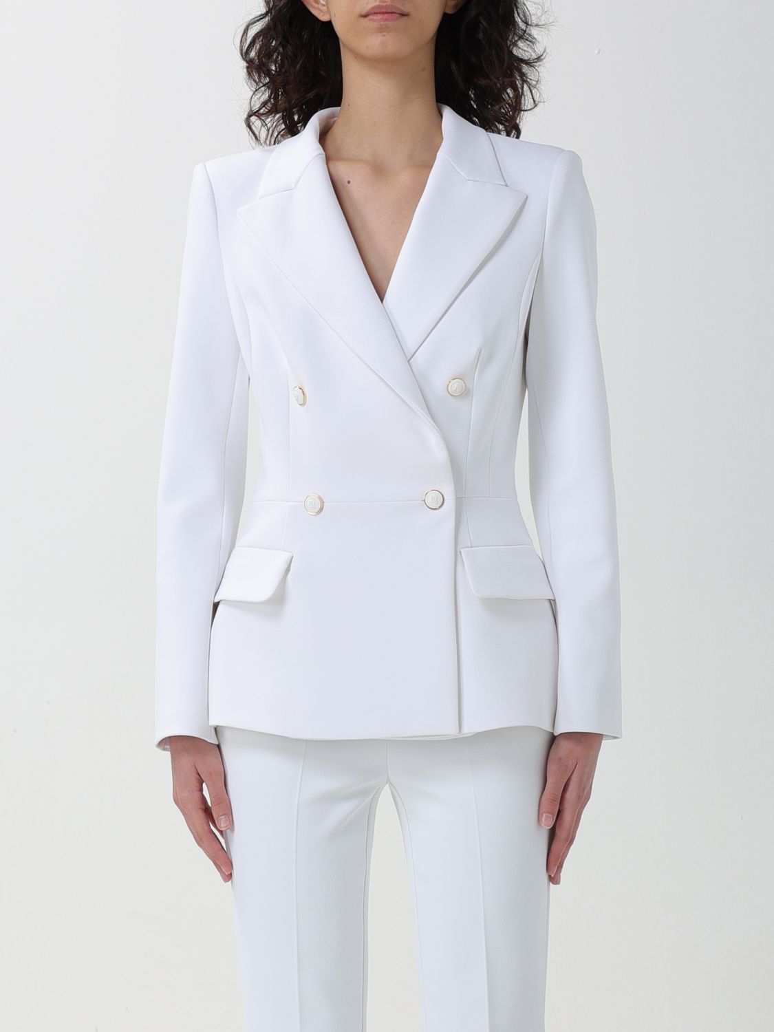 Shop Elisabetta Franchi Blazer  Woman Color White