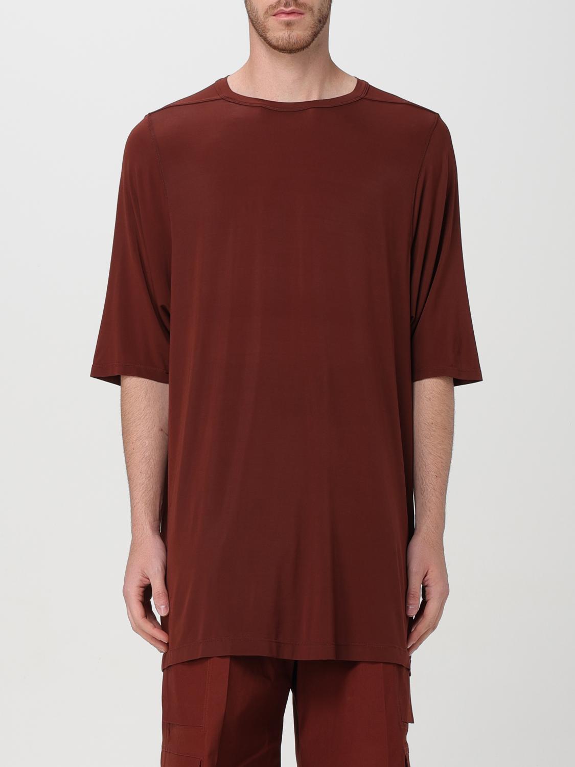 Shop Rick Owens T-shirt  Men Color Rust