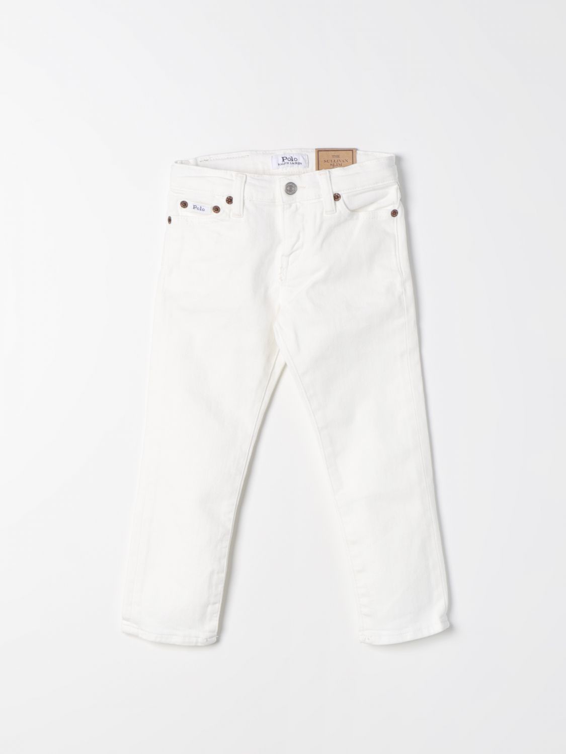 Shop Polo Ralph Lauren Jeans  Kids Color White