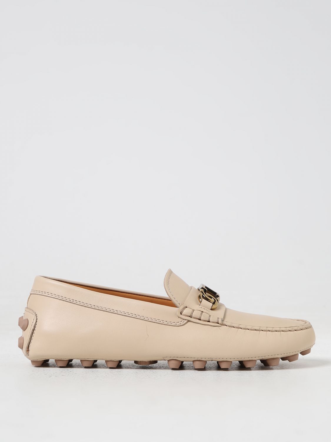 Tod's Gommini T-ring Loafers In Natural