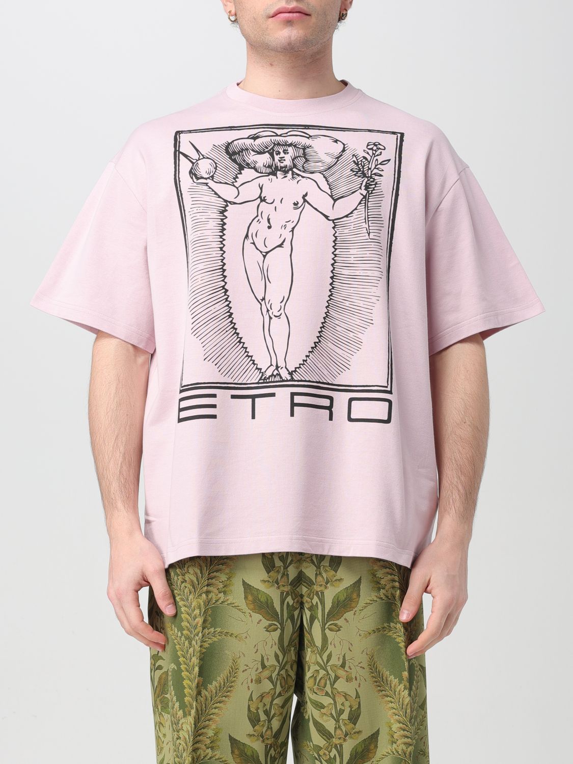 Shop Etro T-shirt  Men Color Beige