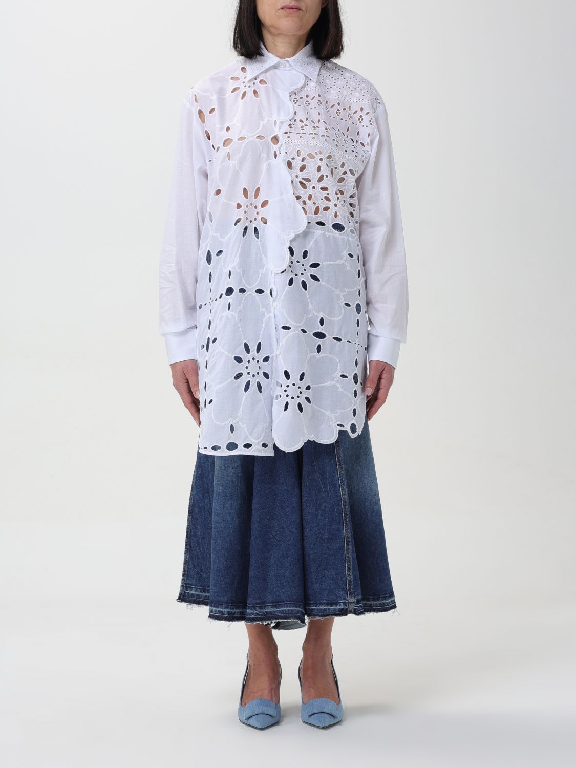Shop Ermanno Scervino Shirt  Woman Color White