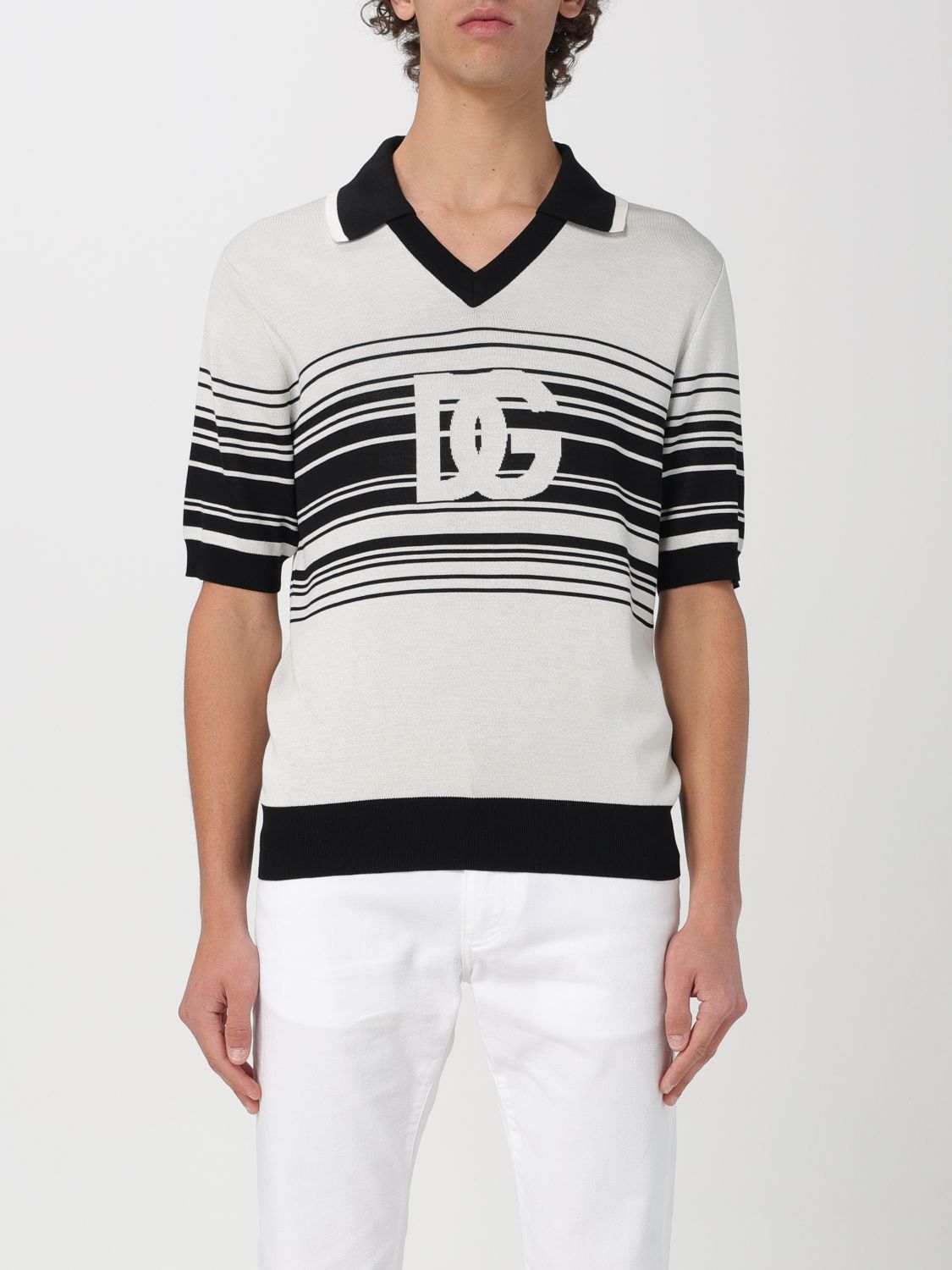 Shop Dolce & Gabbana Polo Shirt  Men Color White