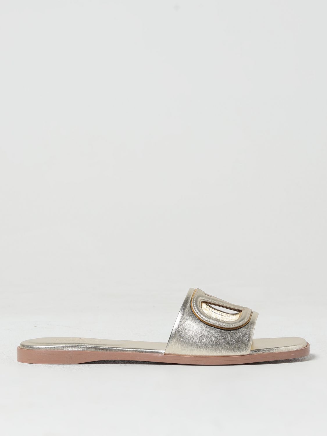 Valentino Garavani Flat Sandals  Woman Colour Platinum