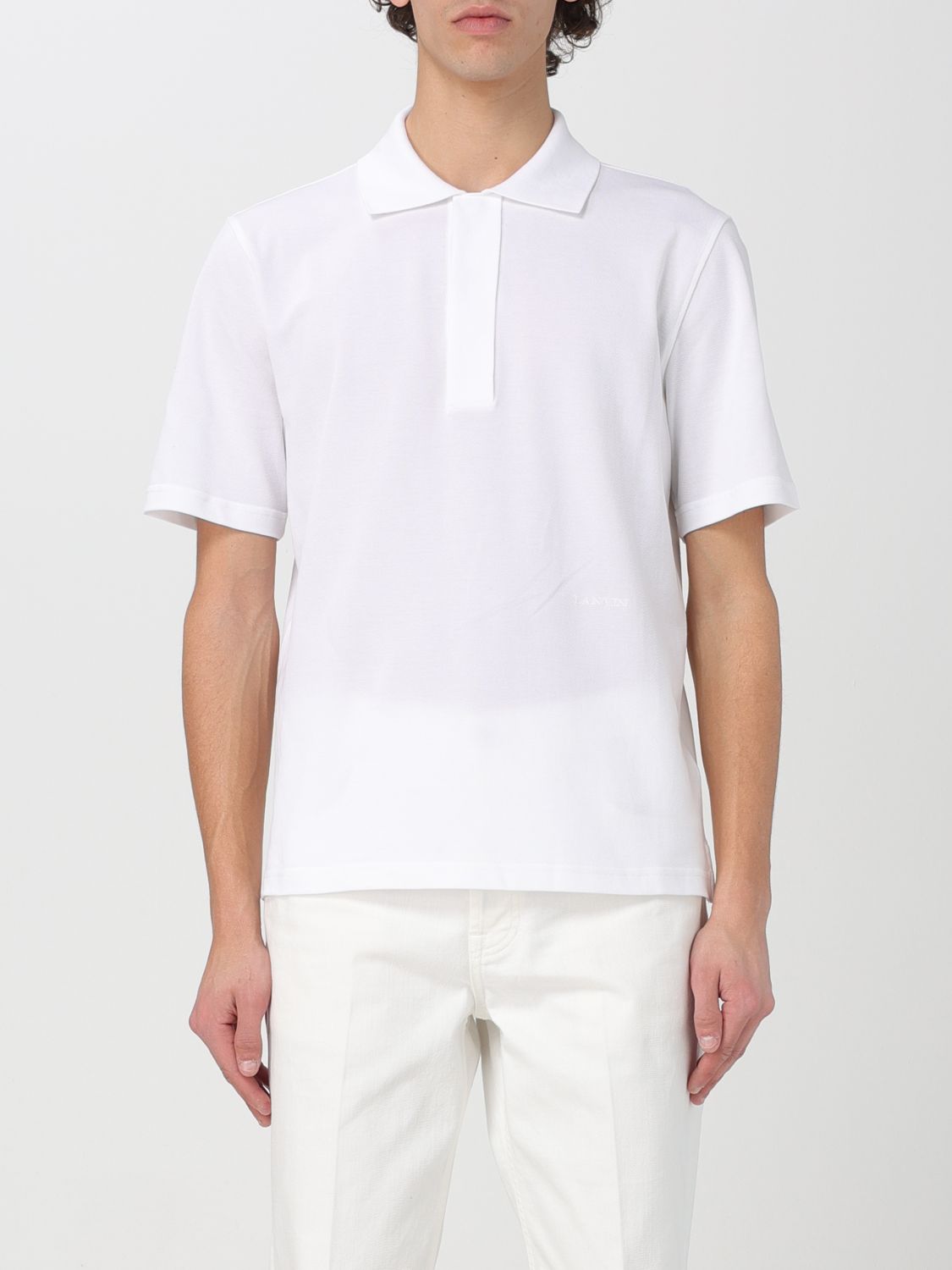 Shop Lanvin Polo Shirt  Men Color White