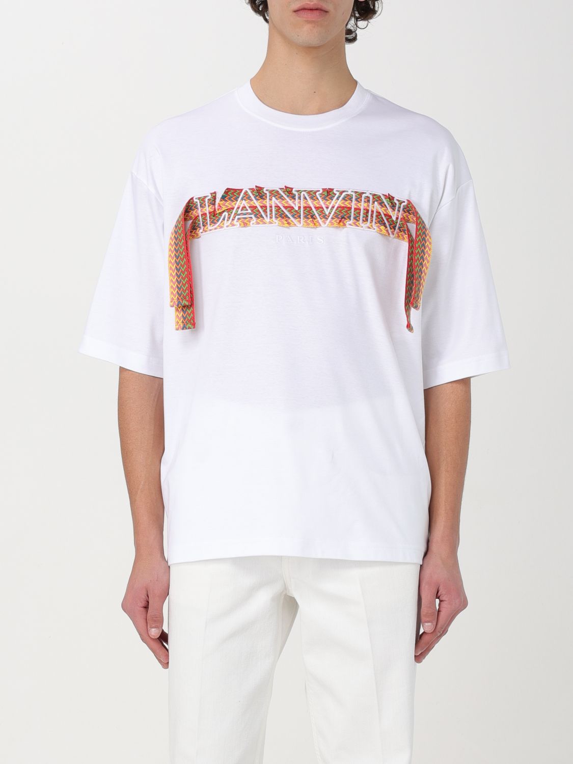 Shop Lanvin T-shirt  Men Color White