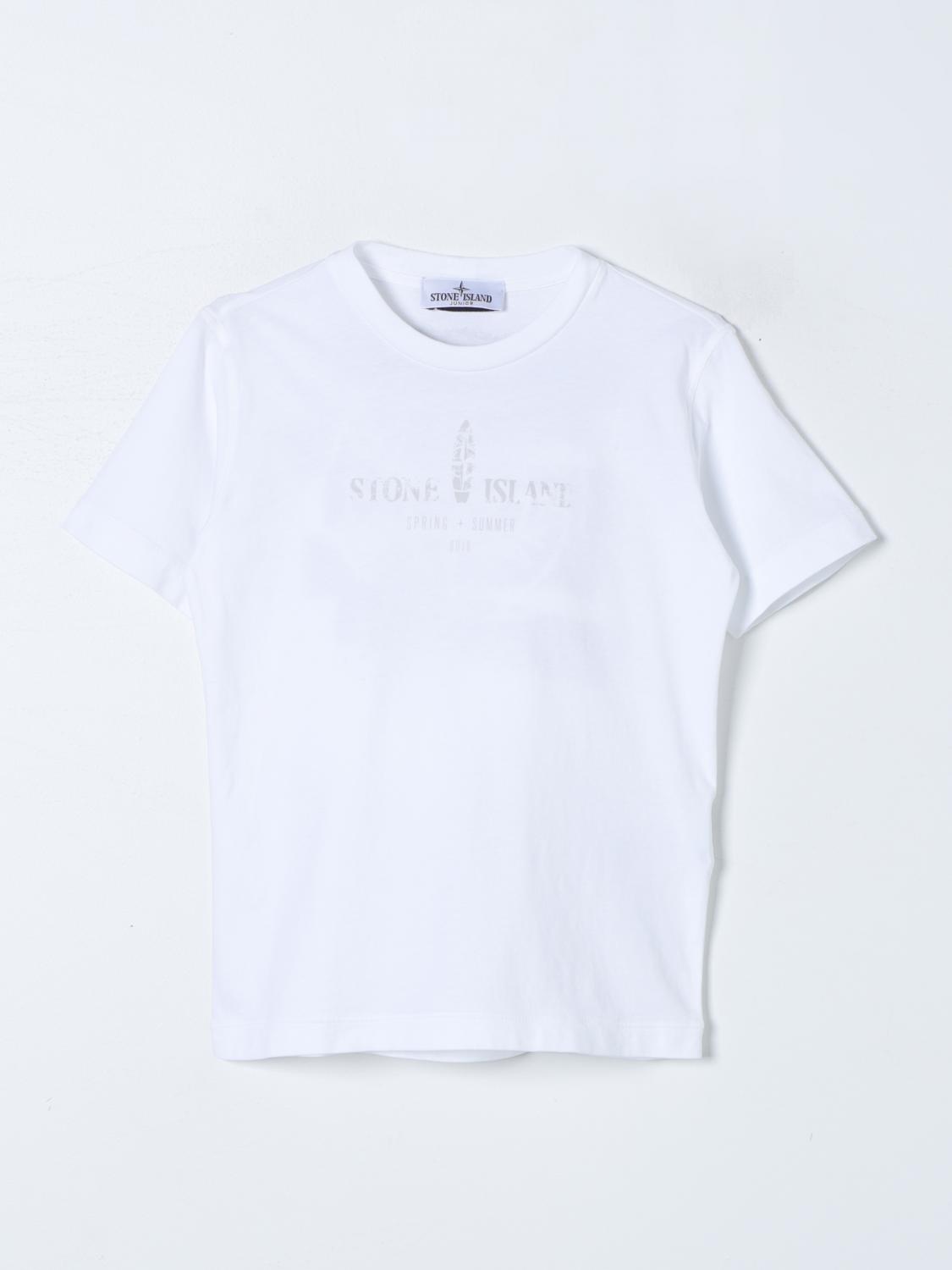 STONE ISLAND JUNIOR T-Shirt Kids color White　STONE ISLAND JUNIOR Tシャツ キッズカラー ホワイト STONE