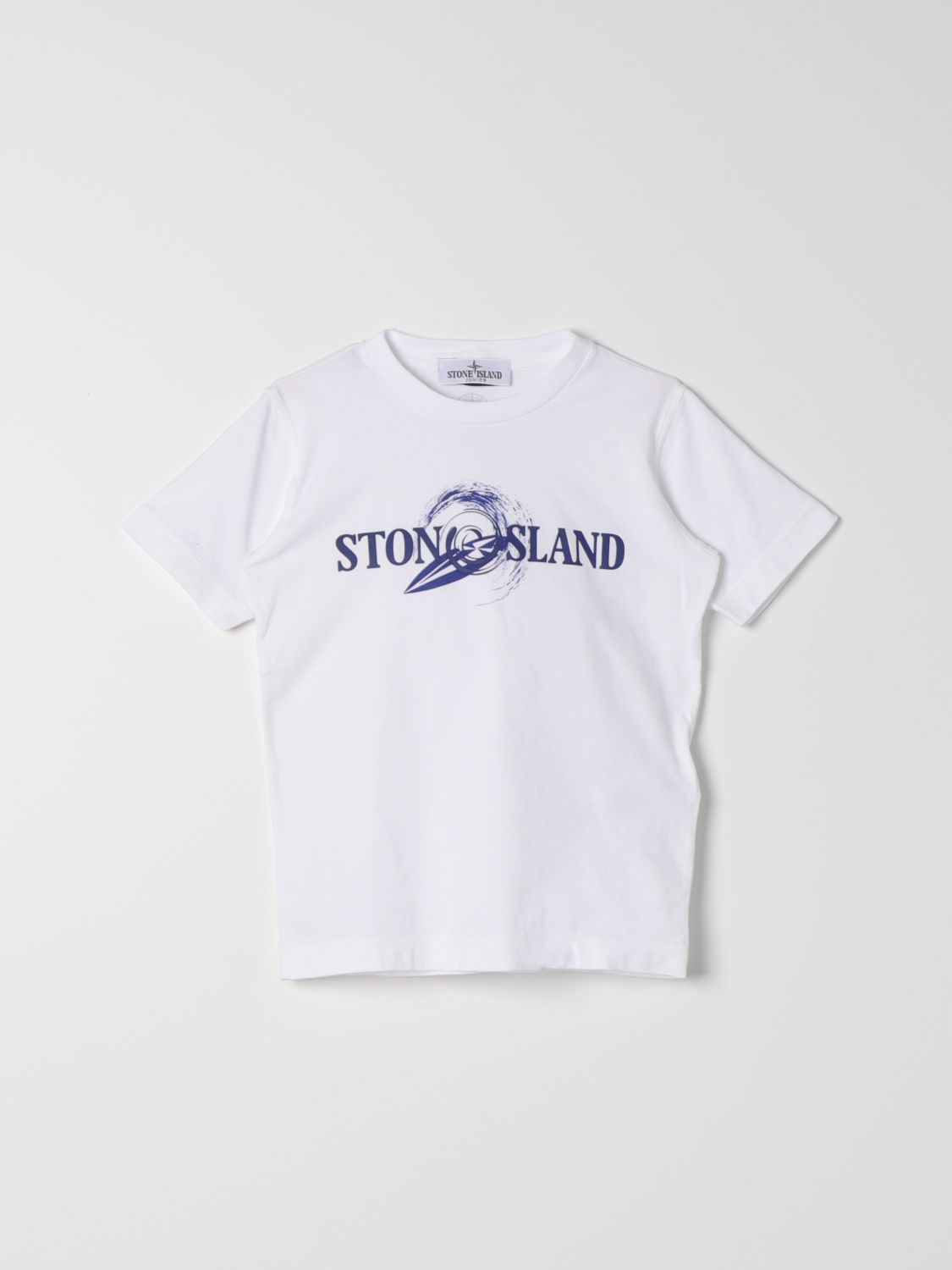 Shop Stone Island Junior T-shirt  Kids Color White
