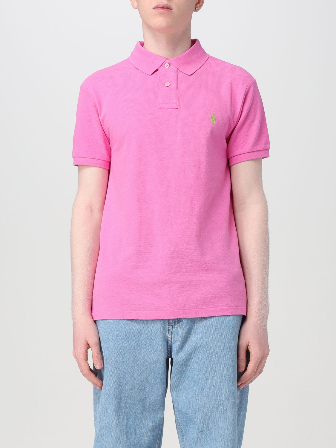 Shop Polo Ralph Lauren Polo Shirt  Men Color Pink