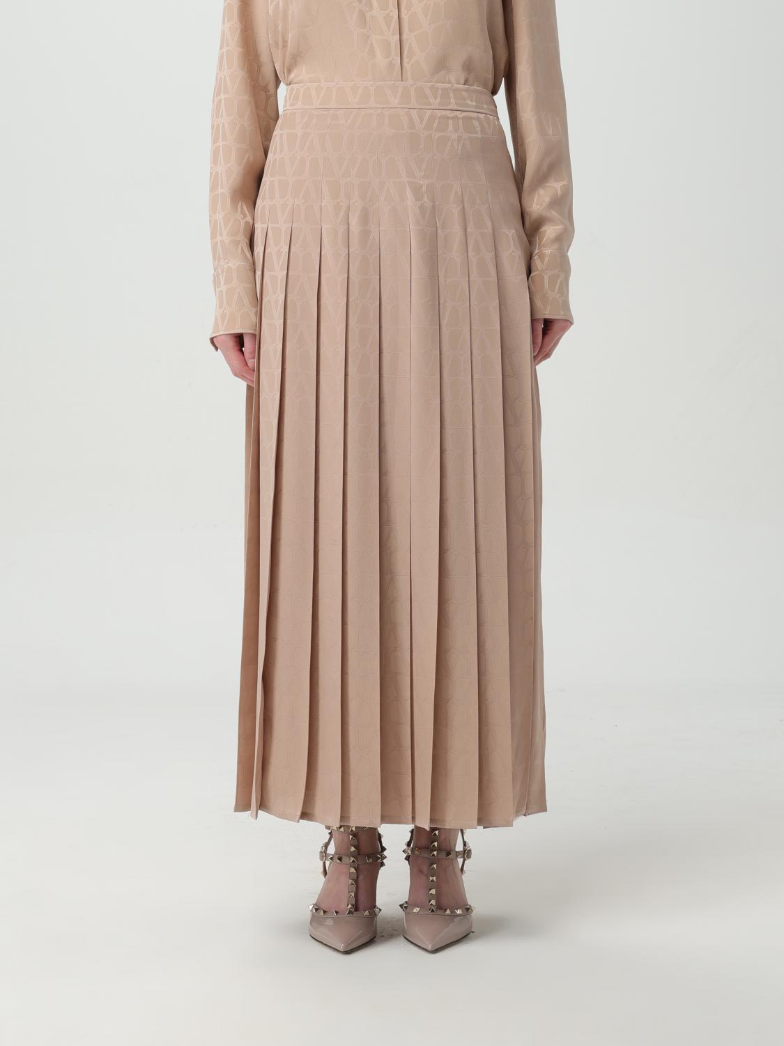 Shop Valentino Skirt  Woman Color Dust In 灰褐色