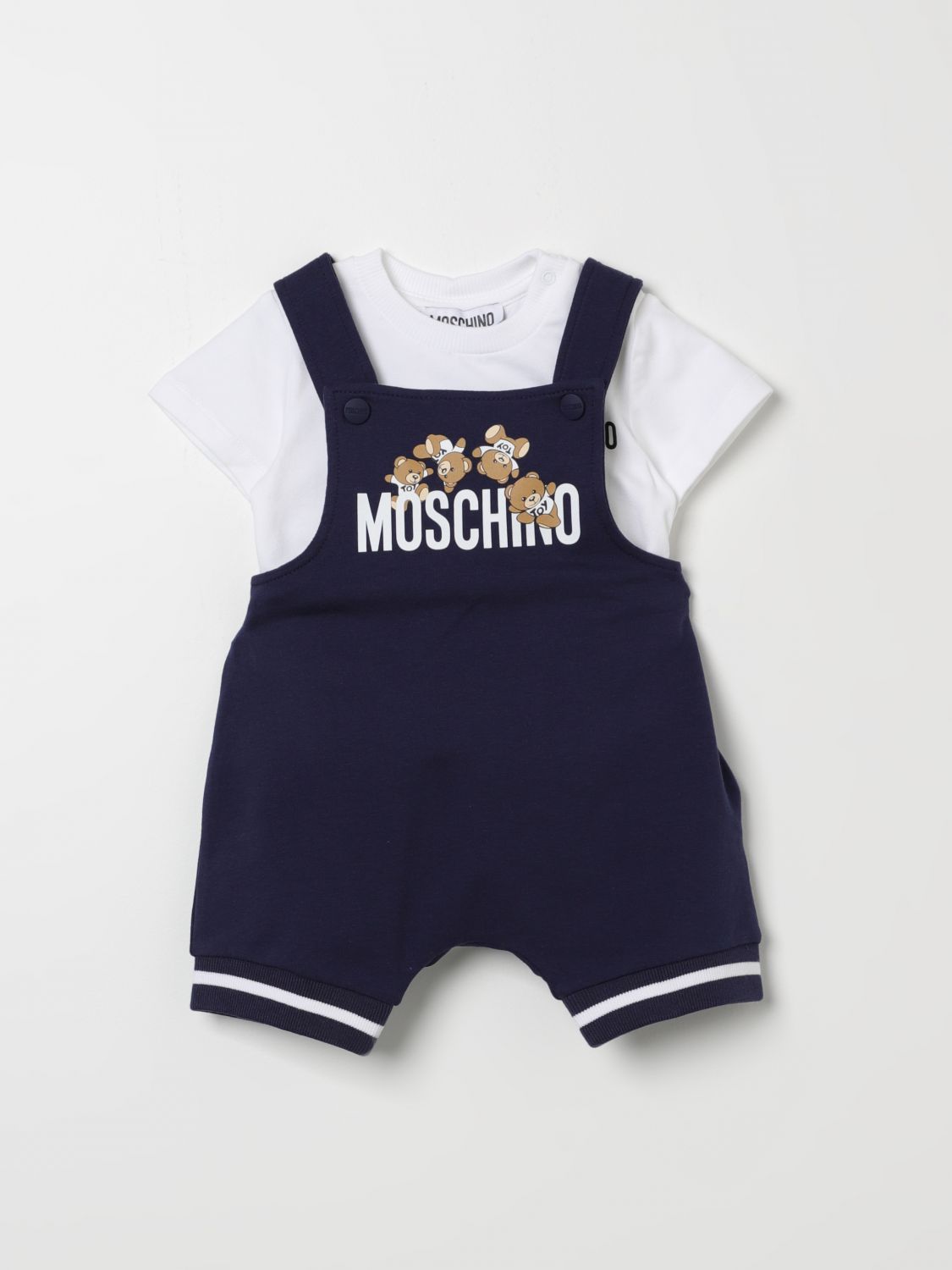 Shop Moschino Baby Jumpsuit  Kids Color Blue