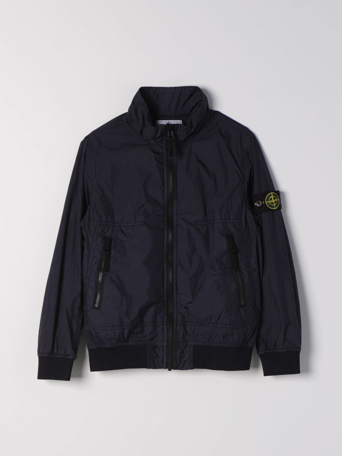 Stone Island Coat Junior Kids Color Blue In Blue