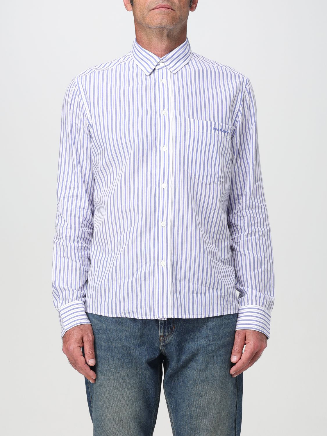 Shop Isabel Marant Shirt  Men Color Blue