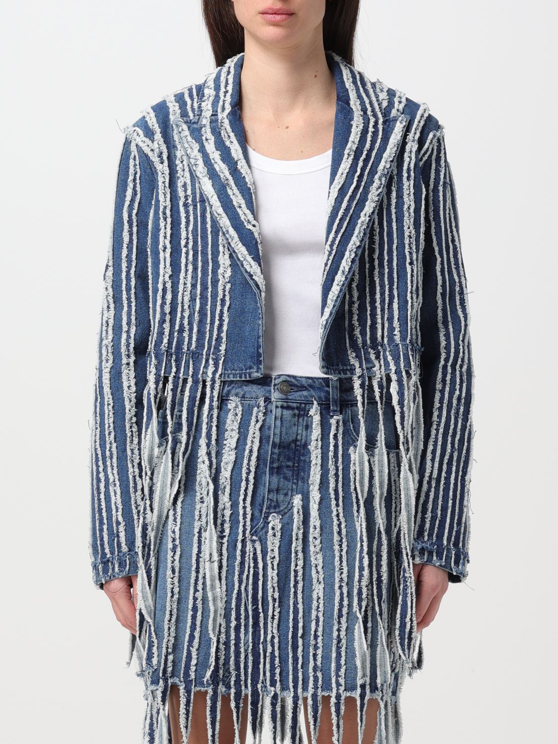 Actitude Twinset Jacket Woman Color Denim In Denim