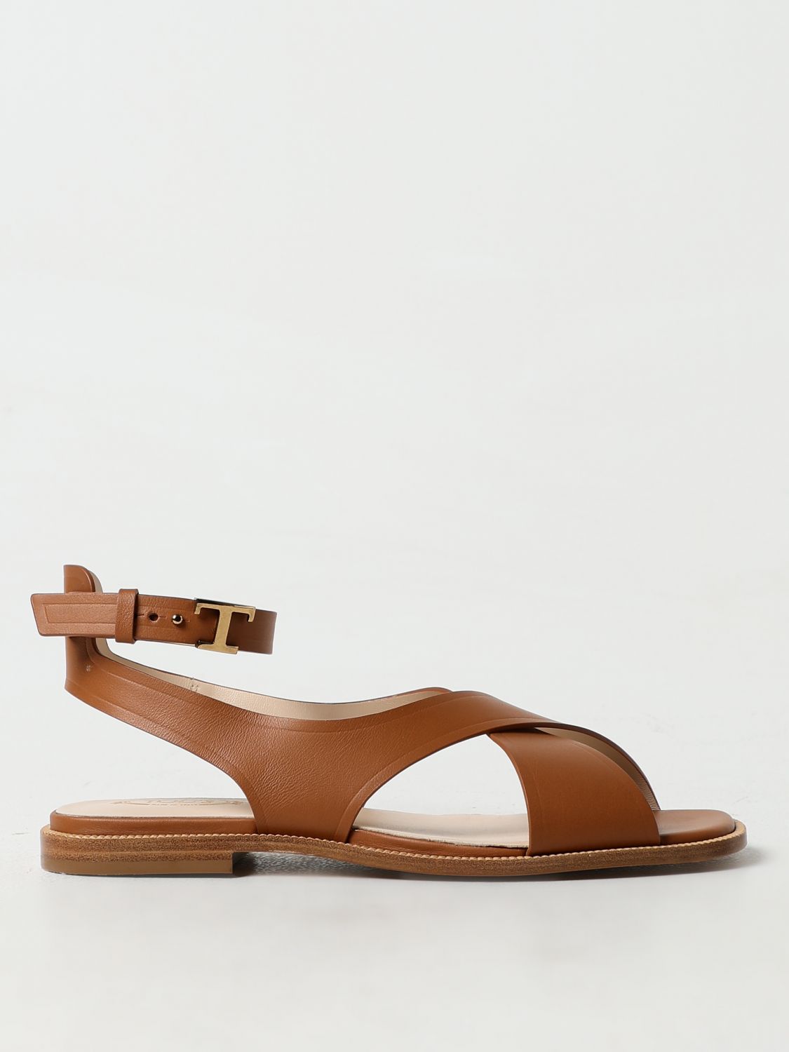 Shop Tod's Flat Sandals  Woman Color Brown