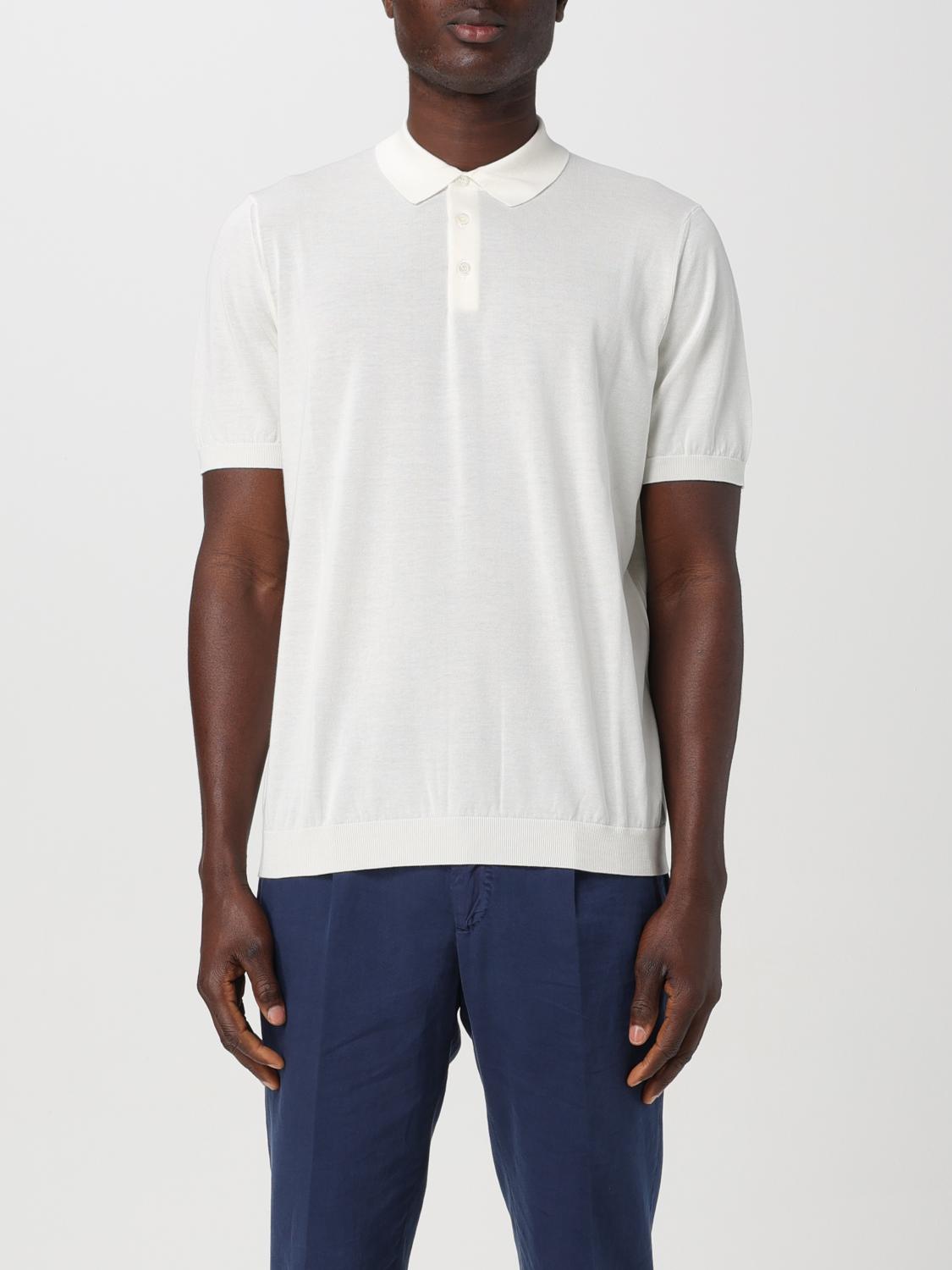 Drumohr Logo Label Jersey Polo In White