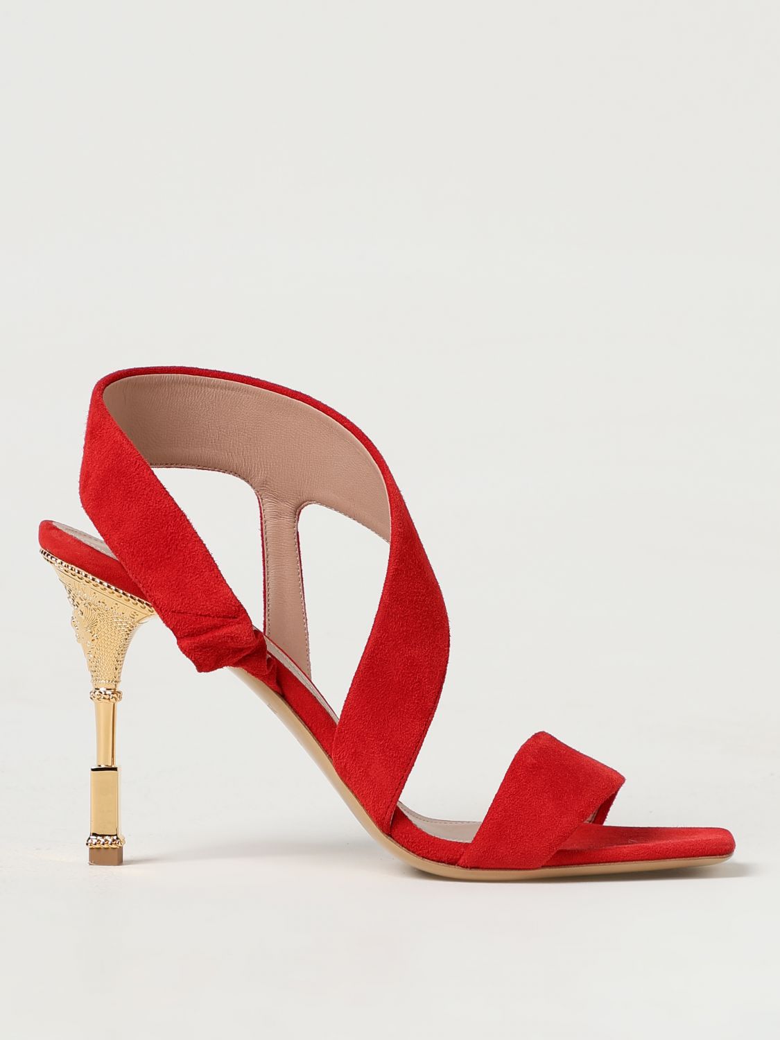 Shop Balmain Heeled Sandals  Woman Color Red