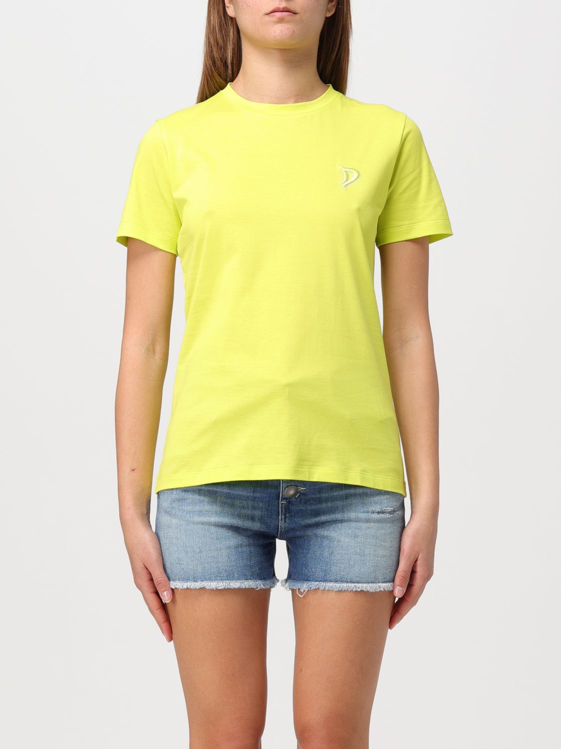 Shop Dondup T-shirt  Woman Color Yellow
