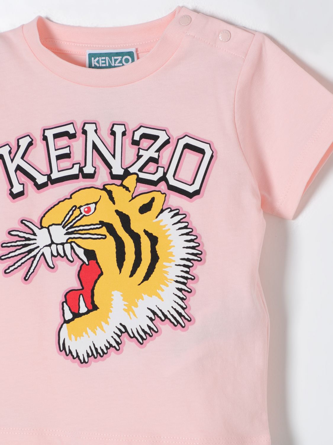 KENZO KIDS Vestito stampato in cotone bambina rosa 